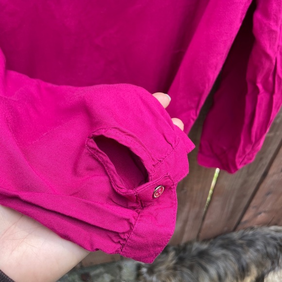 TOMMY HILFIGER  | Women’s Fuchsia Long Sleeve Blouse - Picture 5 of 5